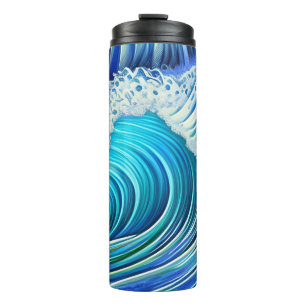 Big Ripple Blue Wave Summer Blue Ocean Wave Thermosbecher