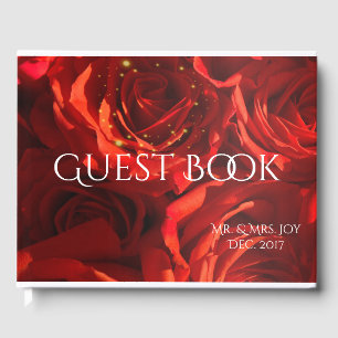 Big Romantische Rote Rosen - Kundenbuch Gästebuch