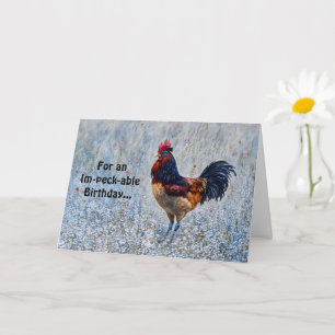 Big Rooster Farm Blume Funny Birthday Card Karte