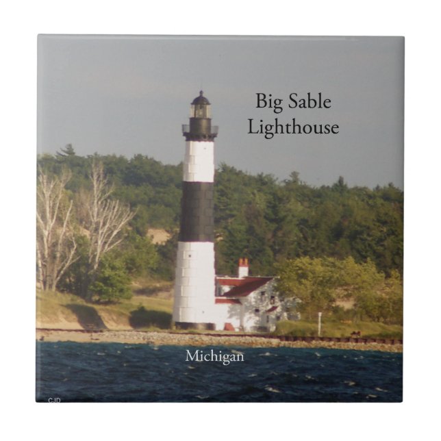 Big Sable Lighthouse aus Wasserfliesen Fliese (Vorderseite)