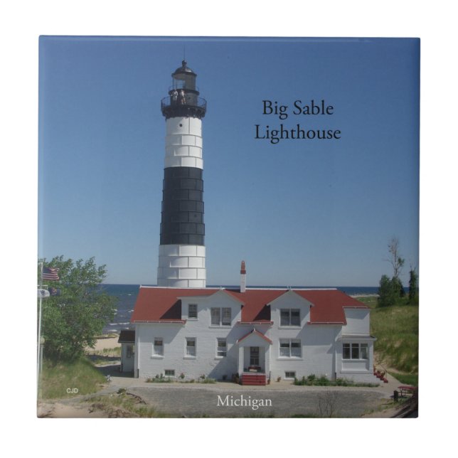 Big Sable Lighthouse Fliesen (Vorderseite)