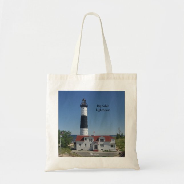 Big Sable Lighthouse Tote-Tasche Tragetasche (Vorne)