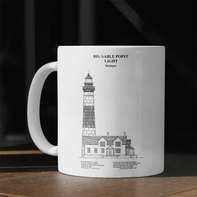 Big Sable Point Leuchtturm - Michigan - BD Kaffeetasse (Big Sable Point Lighthouse - Michigan - BD. Coffee Mug)