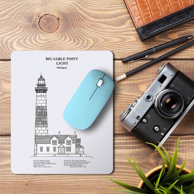 Big Sable Point Leuchtturm - Michigan - BD Mousepad (Big Sable Point Lighthouse - Michigan - BD. Mouse Pad)