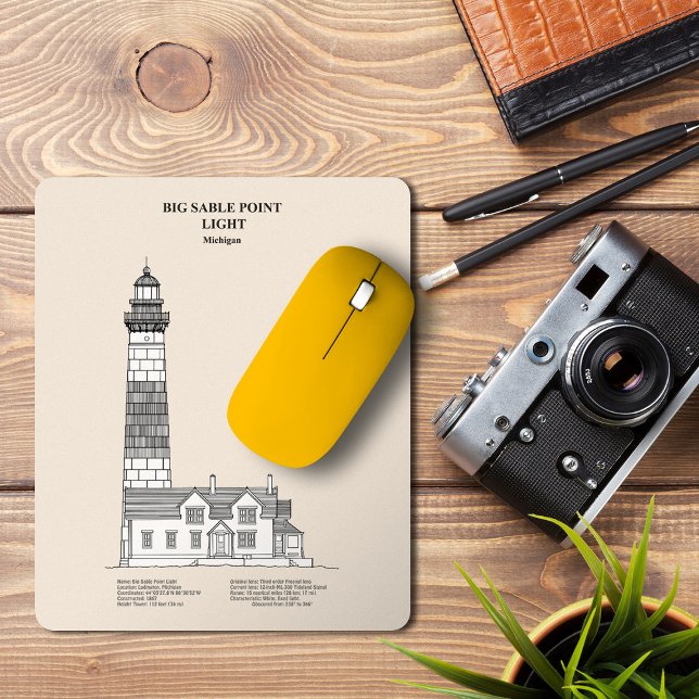 Big Sable Point Leuchtturm - Michigan - SBD Mousepad (Big Sable Point Lighthouse - Michigan - SBD. Mouse Pad)