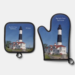 Big Sable Point Leuchtturm Ofenhandschuh & Topflappen-Set