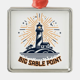 Big Sable Point Leuchtturm Sonnenaufgang Ornament Aus Metall