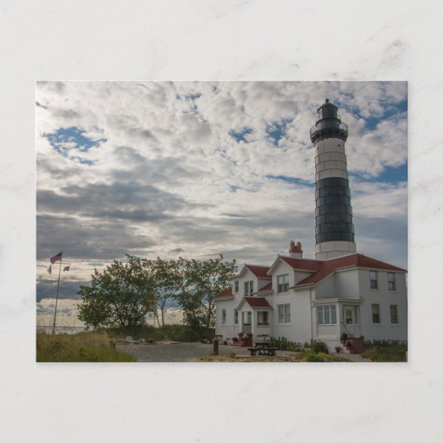 Big Sable Point Light, Michigan Postkarte (Vorderseite)