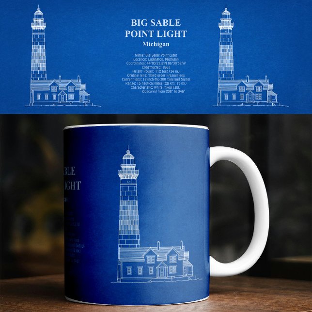 Big Sable Point Lighthouse - Michigan - AD Kaffeetasse (Big Sable Point Lighthouse - Michigan – AD. Coffee Mug)
