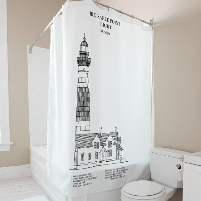 Big Sable Point Lighthouse - Michigan - BD Duschvorhang (Big Sable Point Lighthouse - Michigan - BD. Shower Curtain)