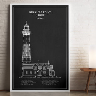 Big Sable Point Lighthouse - Michigan - PD Poster