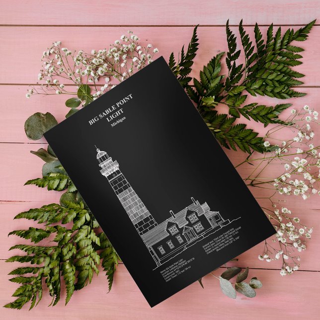 Big Sable Point Lighthouse - Michigan - PD Postkarte (Von Creator hochgeladen)