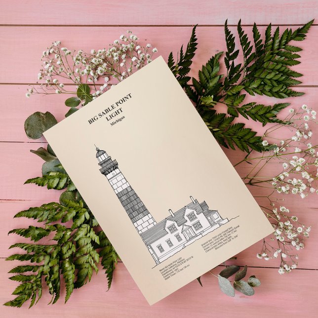 Big Sable Point Lighthouse - Michigan - SBD Postkarte (Von Creator hochgeladen)