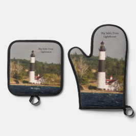 Big Sable Point Lighthouse Wasser Ofenhandschuh & Topflappen-Set