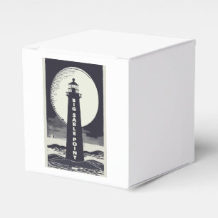 Big Sable Point Michigan Lighthouse Moon Geschenkschachtel