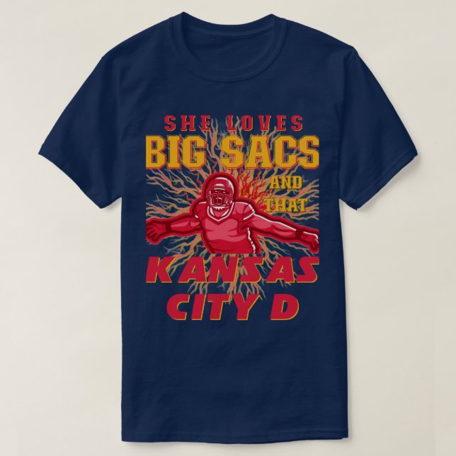 Big Sacs Defense Schneiden Kansas City Chiefs T-Shirt (Design vorne)