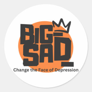 BIG SAD_Sticker Runder Aufkleber
