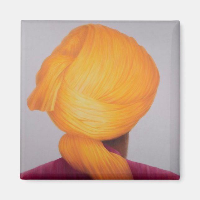 Big Saffron Turban Magnet (Vorne)