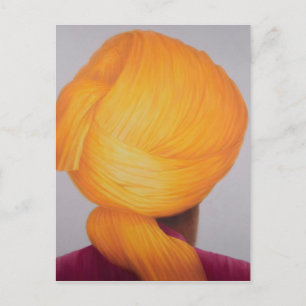 Big Saffron Turban Postkarte