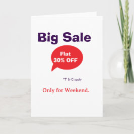 Big sale discount offer weekend company shop T&C Karte