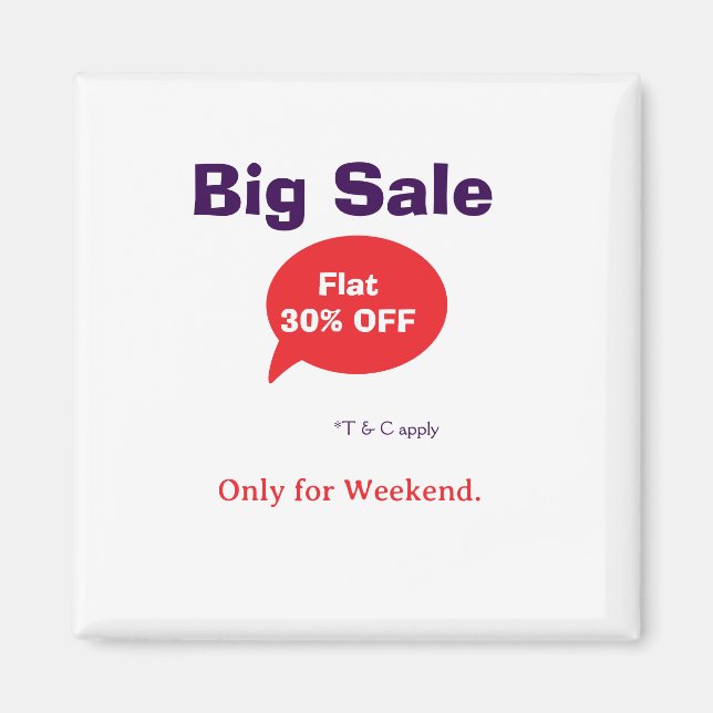 Big sale discount offer weekend company shop T&C Magnet (Vorne)