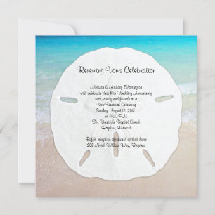 Big Sand Dollar Seaside Vow Renewal Einladung