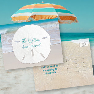 Big Sand Dollar Tropical New Address Postcards Ankündigungspostkarte