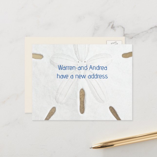 Big Sand Dollar Umzug zur Beach Postkarte (Vorderseite/Rückseite Beispiel)