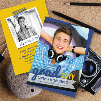 Big-Scribbles-Foto Moderne Graduierungspartei Einladung