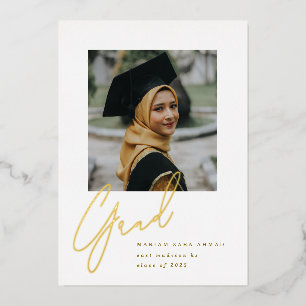 Big Script Grad Folieneinladung