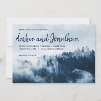 Big Script Winter Mountains Hochzeitseinladung Einladung