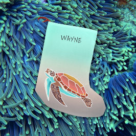 Big Sea Turtles Sea Foods Weihnachtsfest Strumpf Kleiner Weihnachtsstrumpf