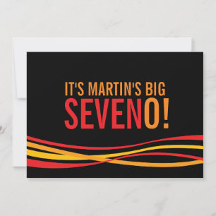 Big Seven O! Ein einfacher Band-Geburtstag laden e Einladung