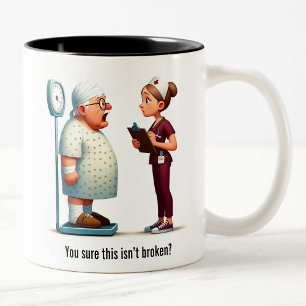 Big Shock für einen großen Patienten Zweifarbige Tasse