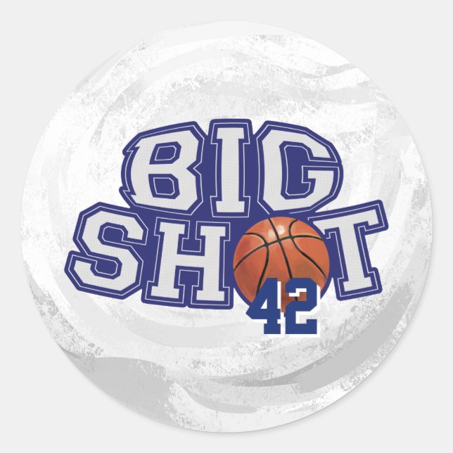 Big Shot Basketball Runder Aufkleber (Vorderseite)