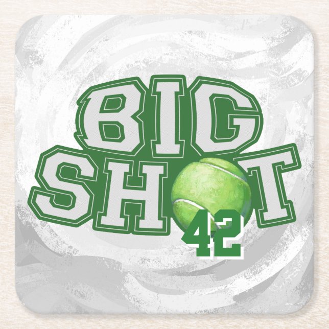 Big Shot Tennis Ball Rechteckiger Pappuntersetzer (Vorderseite)