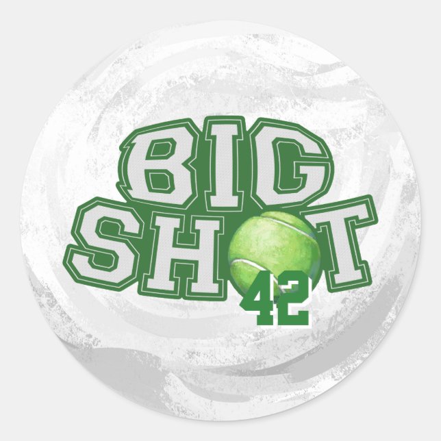Big Shot Tennis Ball Runder Aufkleber (Vorderseite)