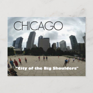 "Big Shoulders" Chicago — Sandburg-themed postcard Postkarte