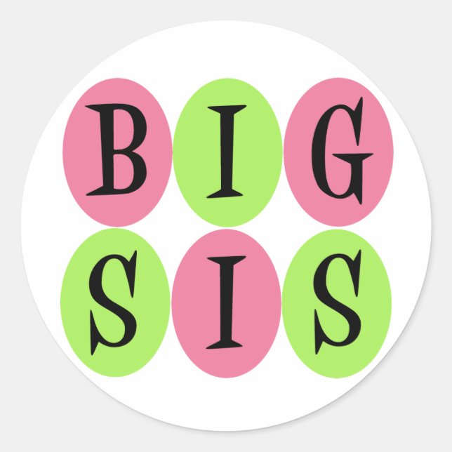 Big Sis-Aufkleber Runder Aufkleber (Vorderseite)