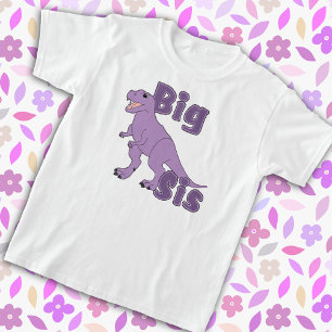 Big Sis Happy T-Rex Lila Tyrannosaurus Dinosaurier T-Shirt