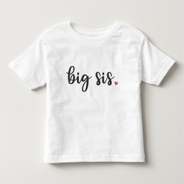 Big Sis mit Herz Kleinkind T-shirt (Vorderseite)