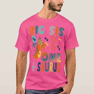 Big Sis of the One-A-Saurus 2nd Geburtstag Dinosau T-Shirt
