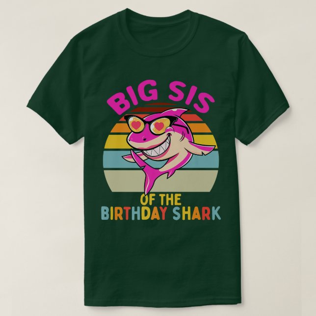 Big Sis of the Shark Birthday Schwester Matching F T-Shirt (Design vorne)