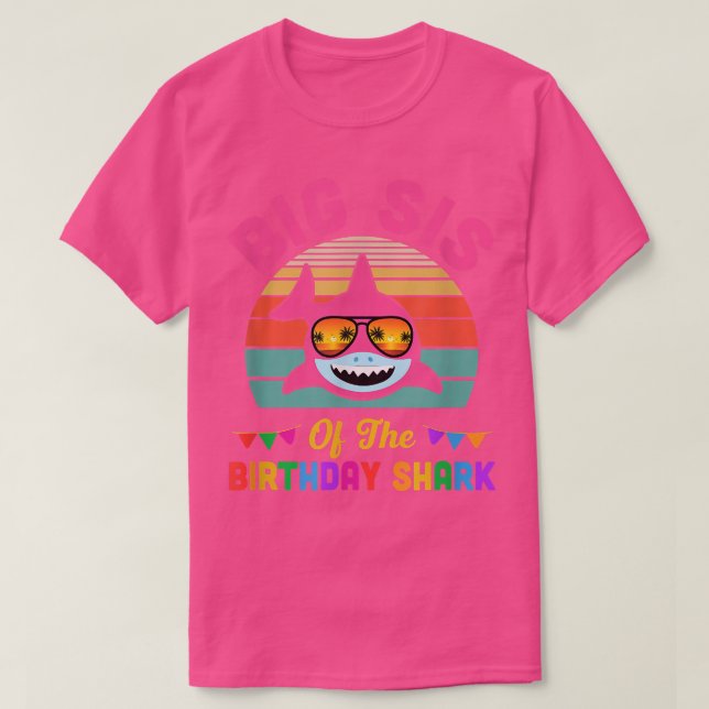 Big Sis of the Shark Birthday Schwester Matching F T-Shirt (Design vorne)