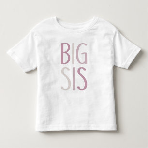 Big Sis Pink & Beige Text Sibling Girls Schwester Kleinkind T-shirt