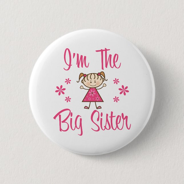 Big Sis Pink Girl Button (Vorderseite)