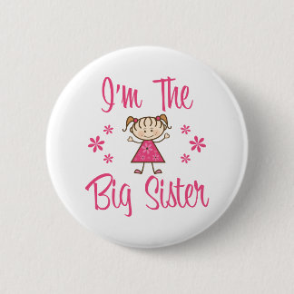 Big Sis Pink Girl Button