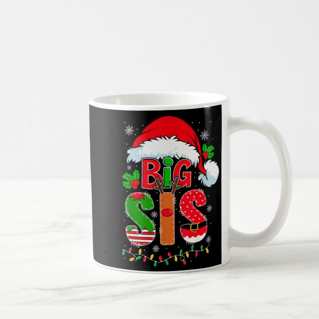 Big Sis Santa Hat New Big Sister Announcement Xmas Kaffeetasse (Rechts)