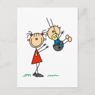 Big Sis with Little Brother Cards and Stickers Postkarte
