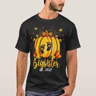 Big Sister 2021 Pumpkin Familie Matching Thanksgiv T-Shirt